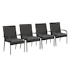 Flash Furniture Black Patio Chairs with Gray Cushions, PK 4 4-TW-3WBE073-CU01GY-BK-GG